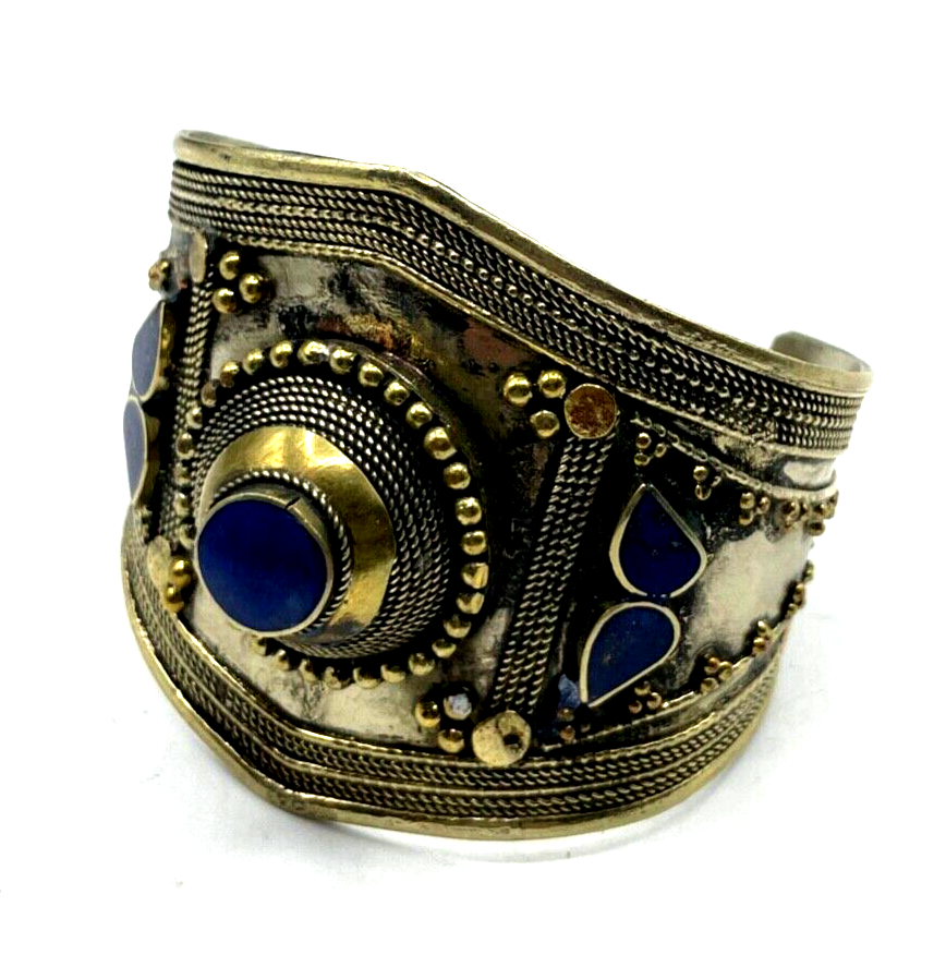 Stattlicher vintage Tuareg Berber Schmuck Armreif Armspange Lapislazuli unisex1