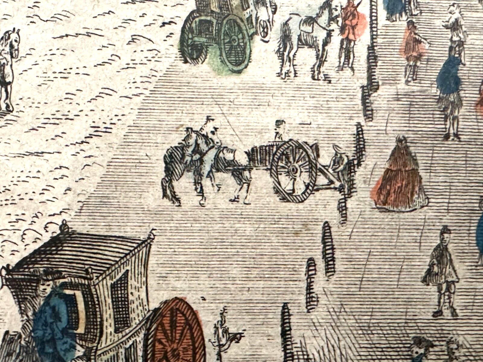 kolorierter Kupferstich - London, königliche Börse um 1750 - rahmt hinter Glas8