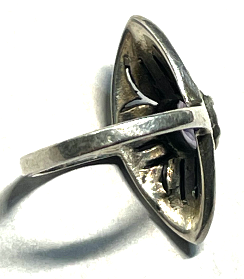 925 Silber Ring mit 1 Amethyst + Markasit antikstil  RG 53 Ø 17mm6