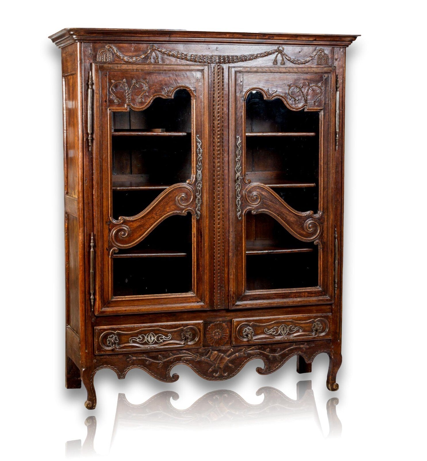 zweitüriger Lothringer Schrank - Vitrinenschrank - um 1780/90 - Eiche massiv0