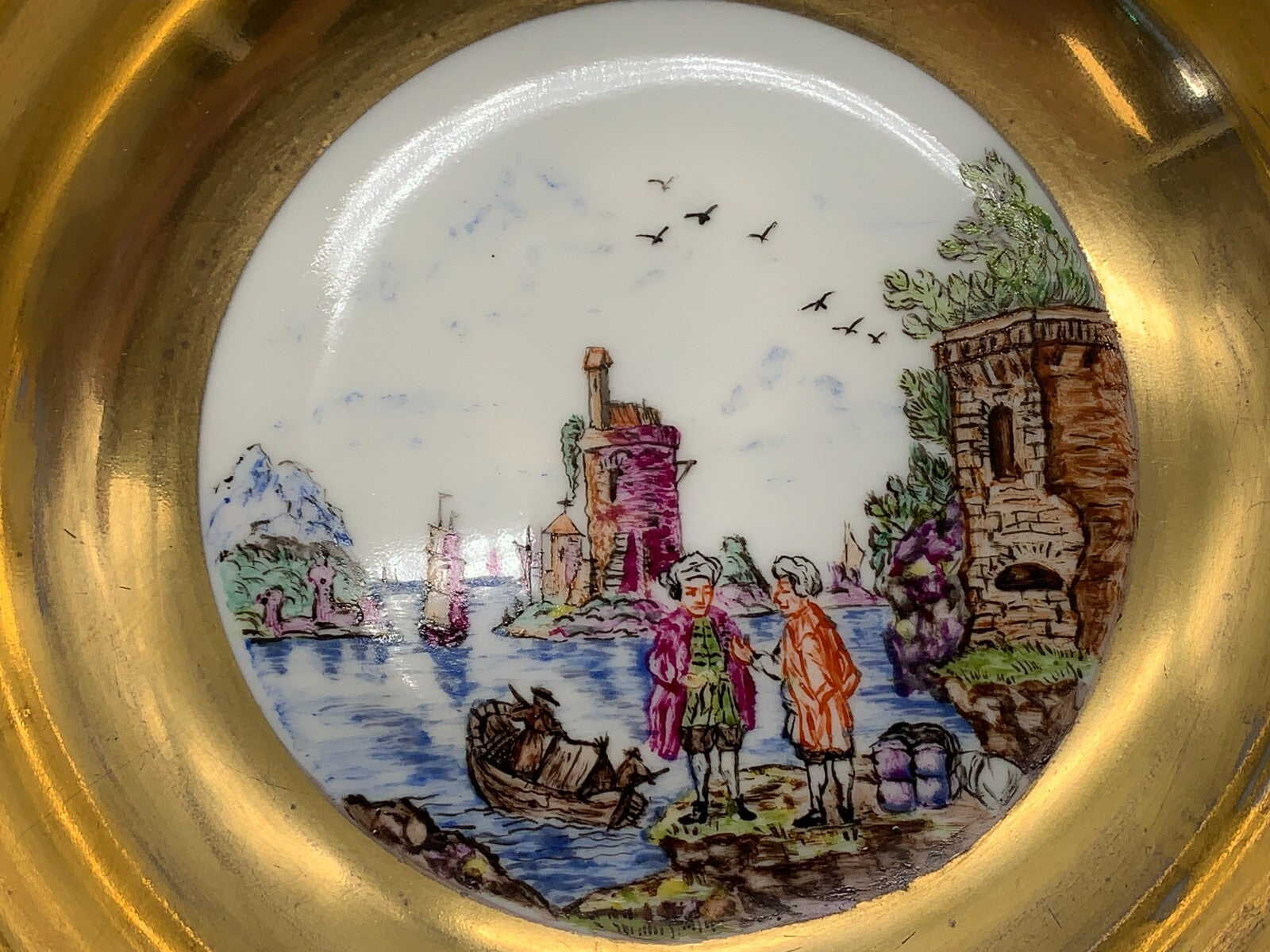 KPM Berlin - Ringhenkelschälchen  Porzellan - seltene Chinoiserie Bemalung7