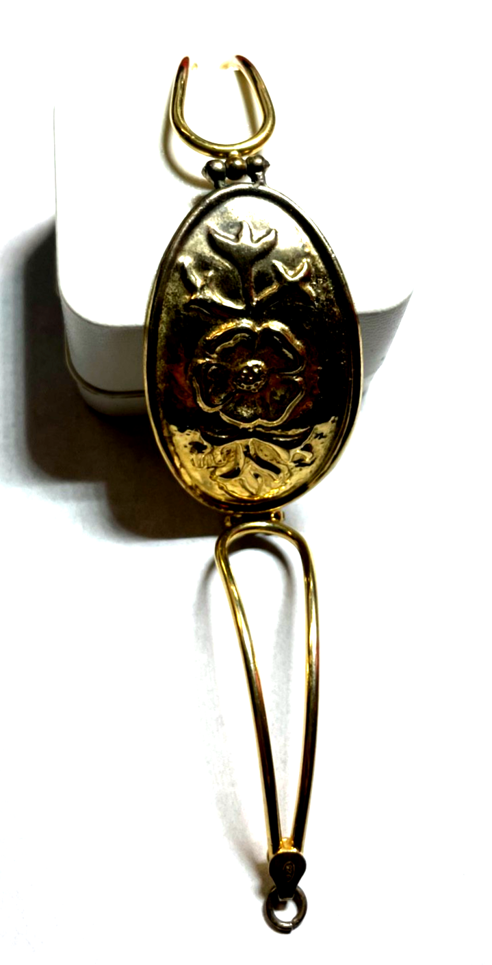Vintage 925 Silber vergoldet Armband Handarbeit florales Dekor Armreif ähnlich1