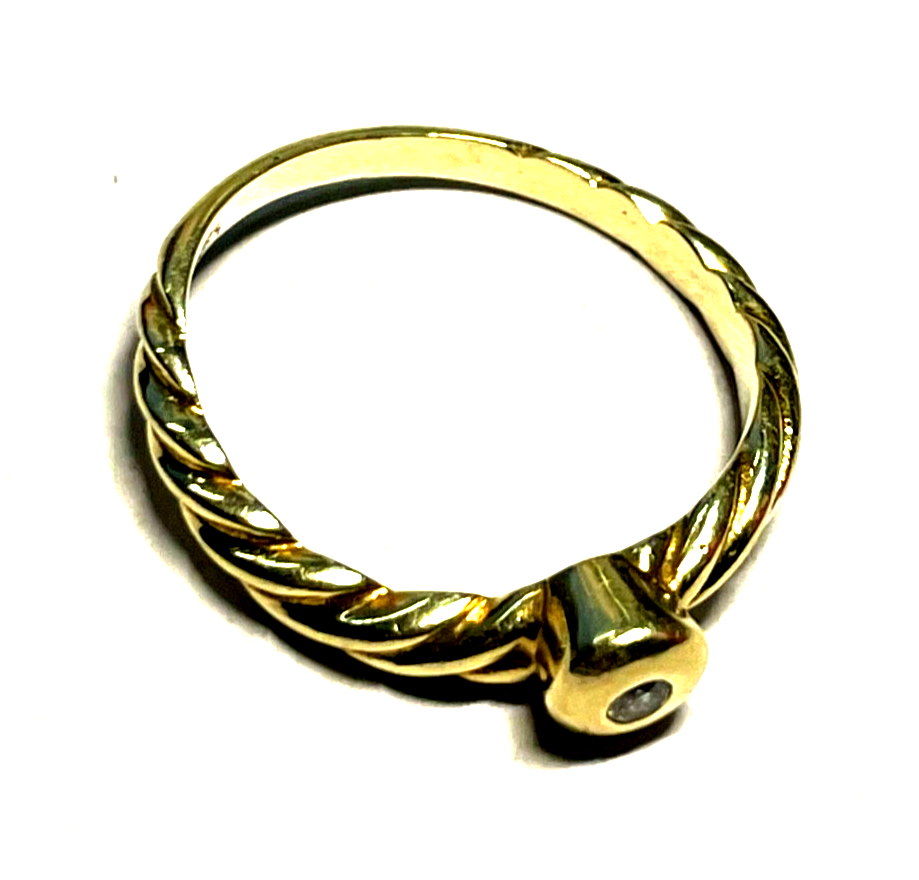 Solider massiver 585 14K Gold Ring Brillant besonders Ø 18 mm RG 57 Juwelier8