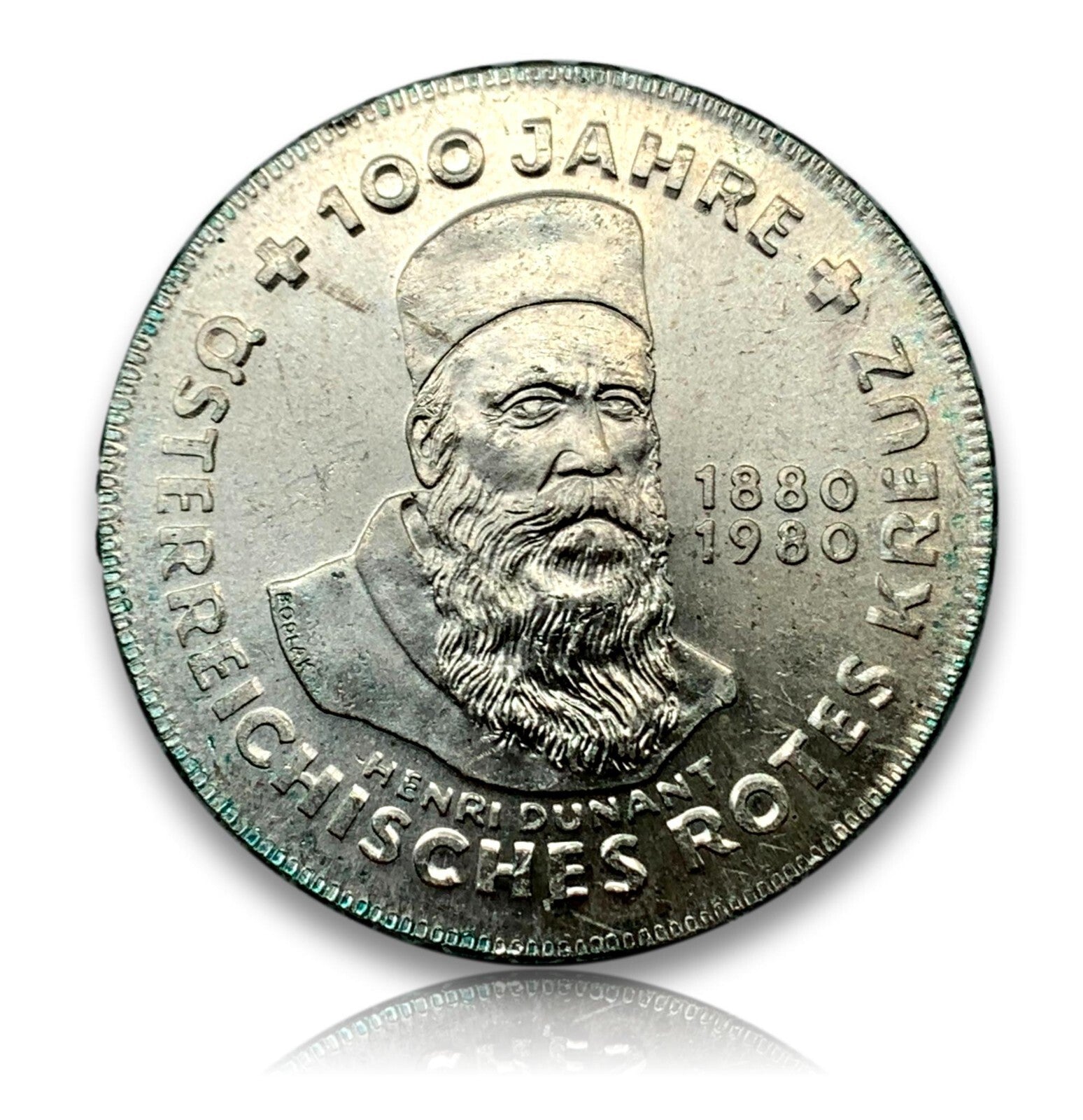 500 Schilling Österreich - Silber Münze - 100 Jahre Österr. Rotes Kreuz - Stgl0