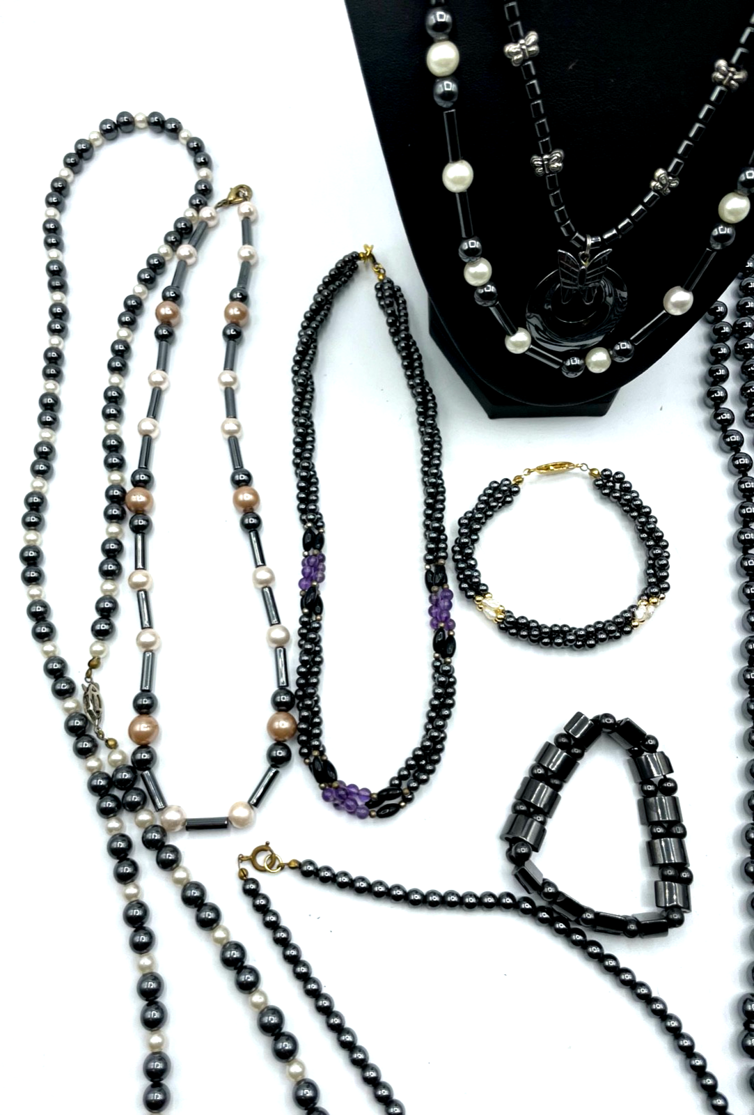 Konvolut Hämatit Schmuck Blutstein 11 x Kette + 2 x Armband gepflegt2
