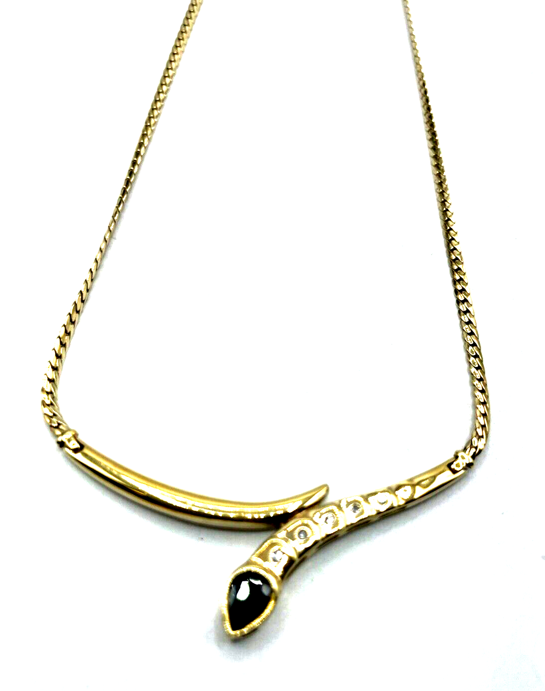 Solide 585 Gold 14 K Kette Collier Saphir und Brillanten L 43 cm 9,16Gr Juwelier5