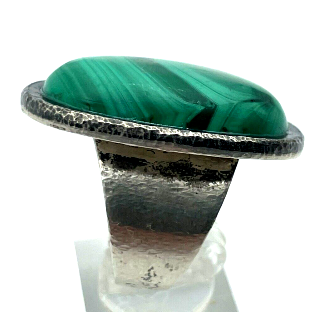 Solider 925 Silber Ring Malachit massiv 27 Gramm unisex Ø 18mm RG 57 Handarbeit2