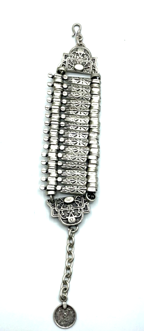 Vintage stattliches Armband Orient silber farbig top gepflegt Breite 40 mm0