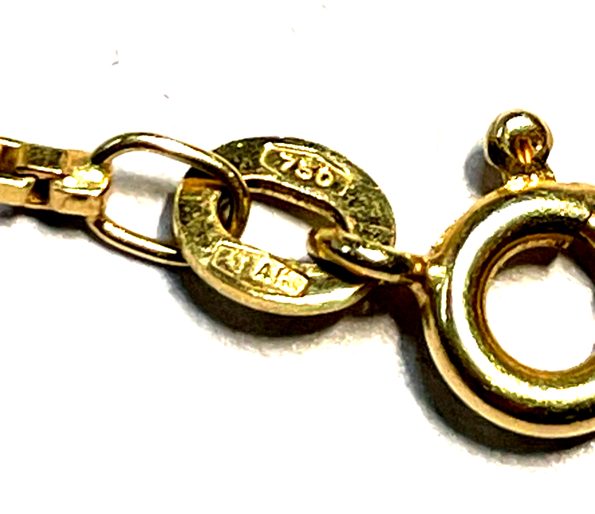 750 Gold 18 K Halskette Venezianer Kette Juwelier L 59 cm B 1 mm unisex gepflegt1