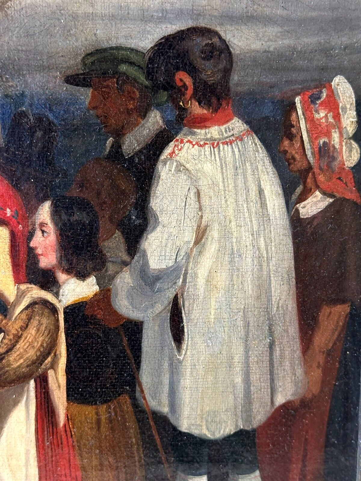 Öl auf Leinwand - Clement Pruche 1811–1890 - Straßenmusiker 1836 - signiert5