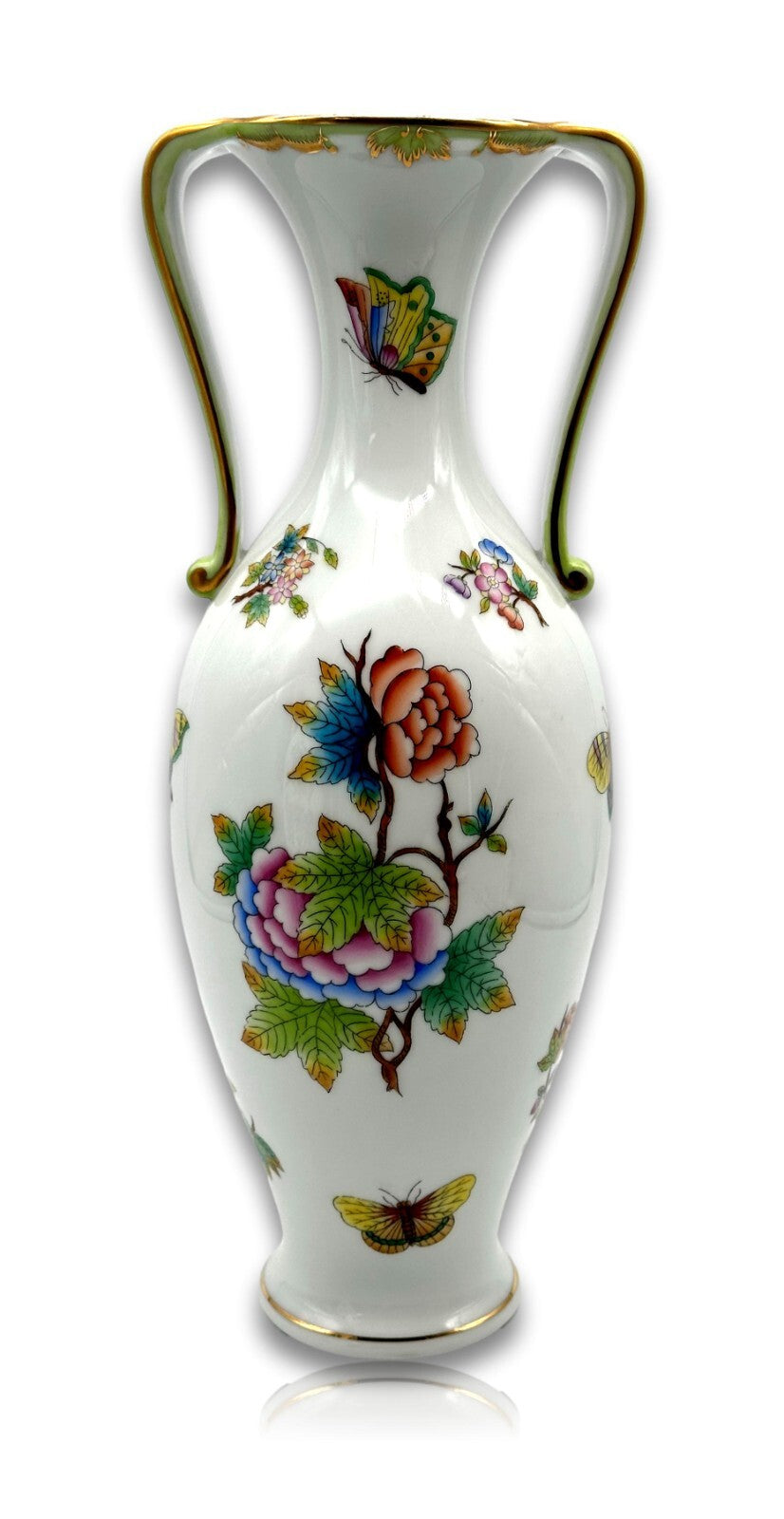 Herend 7176/VBO -  paar Amphoren Vase - Porzellan - Queen Victoria Handbemalt7