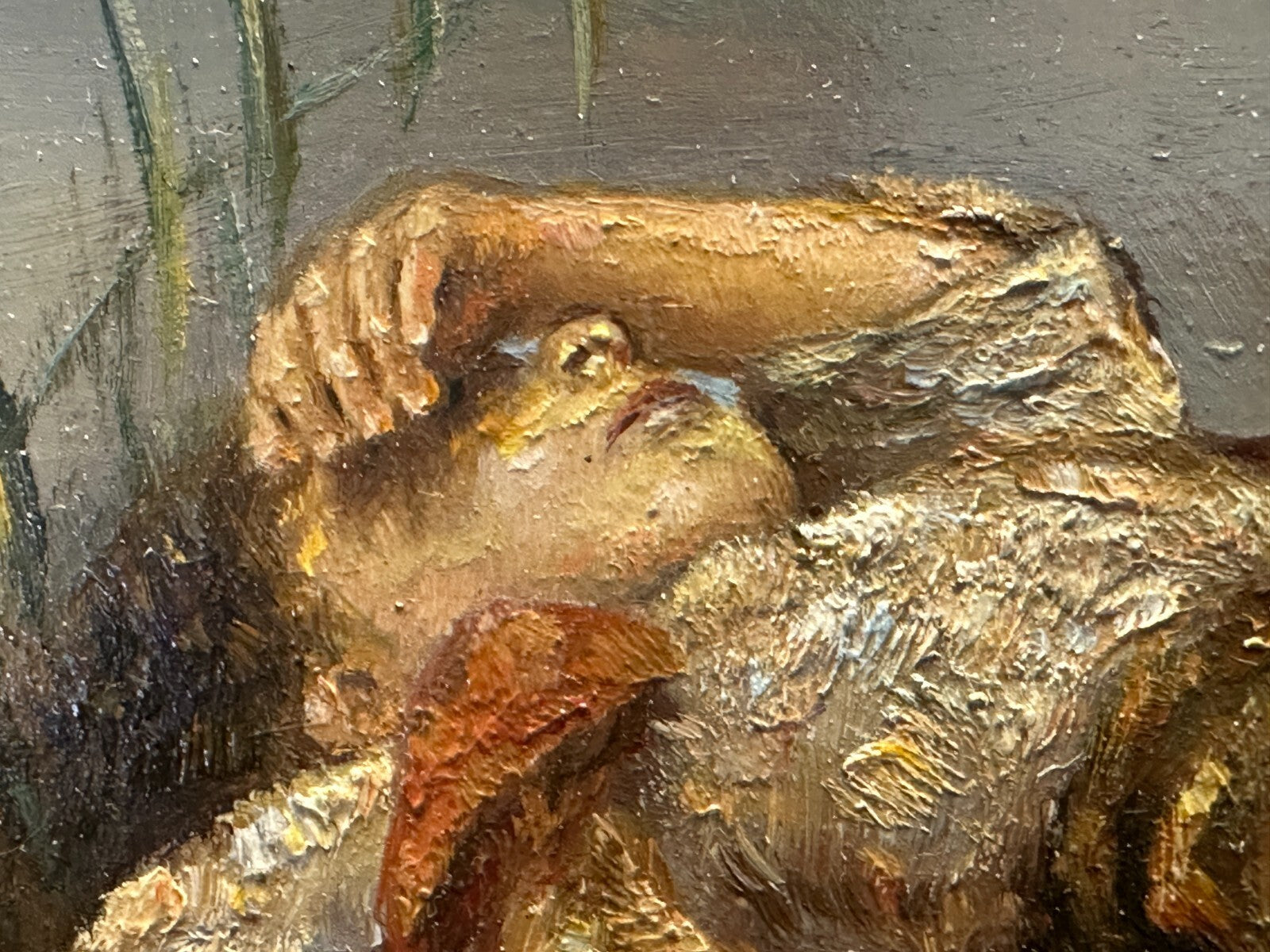 Öl auf Platte  - Hirtenjunge - sign. Beurer - nach Franz von Lenbach - Realist3