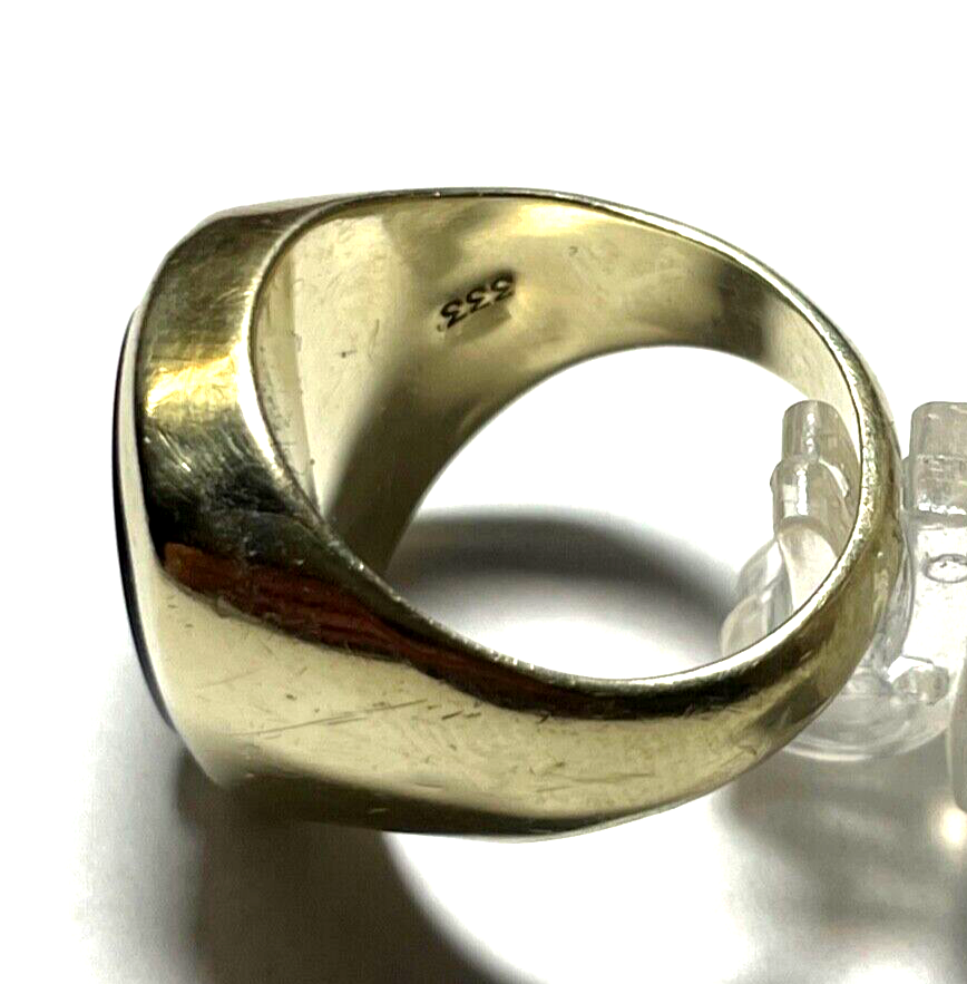 333 Gold 8 K Herrenring Ring Siegelring Onyx solide Juwelier Qualität Ø 18 mm3