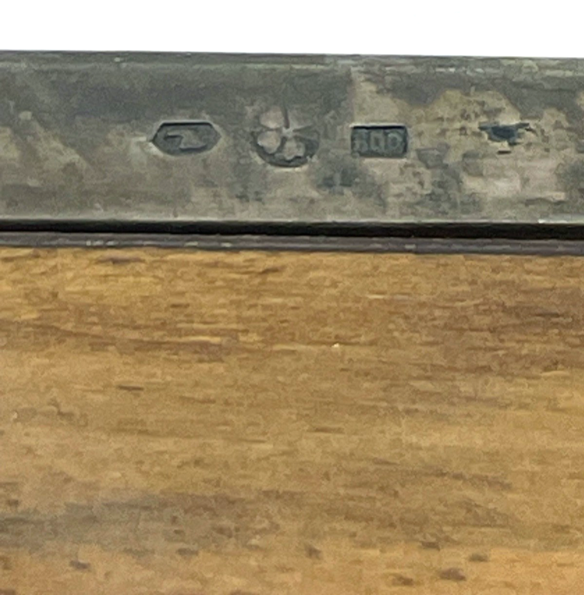 Antik Wiener Holzschatulle Deckeldose 800 Silber Montur col. Litho 20,5 x15,7 cm9