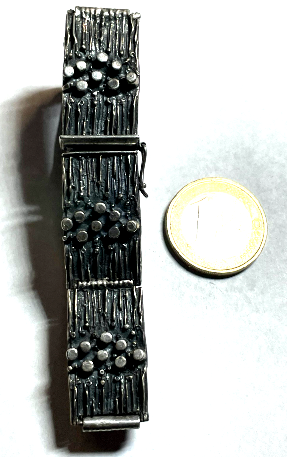 Vintage geschmiedetes 835 Teka Brutalist Armband unisex L 19 cm B 16 mm gepflegt5