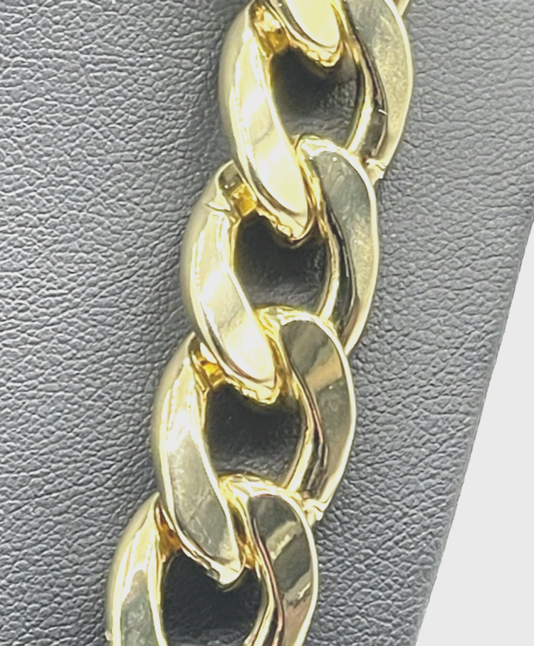Neuwertige Halskette gold schwarz MARC CAIN Collier Panzerkette Statement chic1