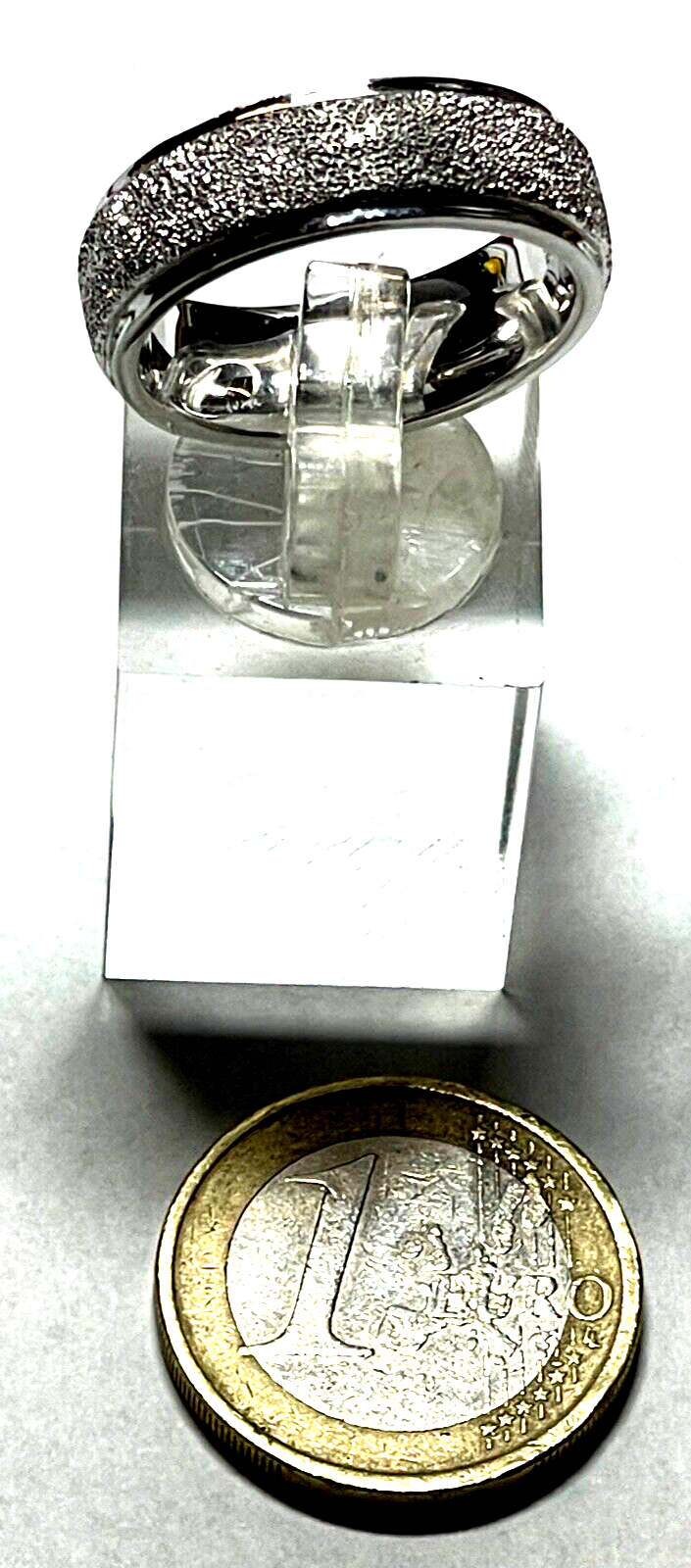 Aparter unisex Bandring 925 Silber Ring mit Struktur Oberfläche Ø 19 mm RG 601