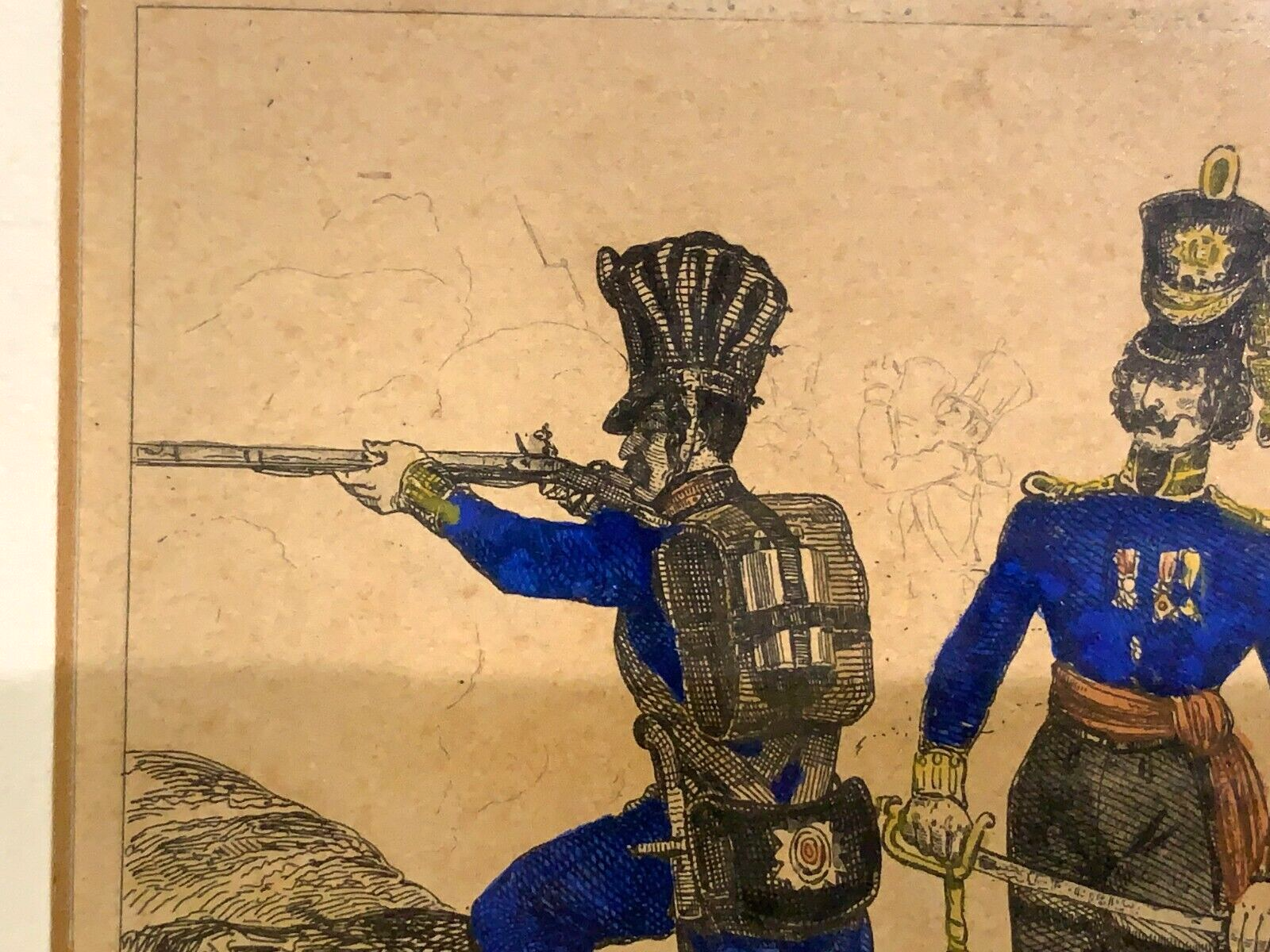 Lacauchie - Stahlstich koloriert - historische Uniform Preußen 1806 - Garde4