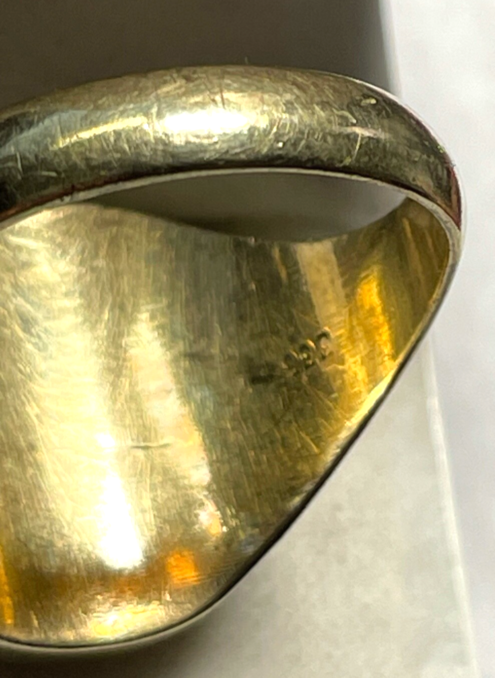 333 Gold 8 K Herrenring Ring Siegelring Onyx Initialen FH o HF  Ø 20,5 mm RG 655
