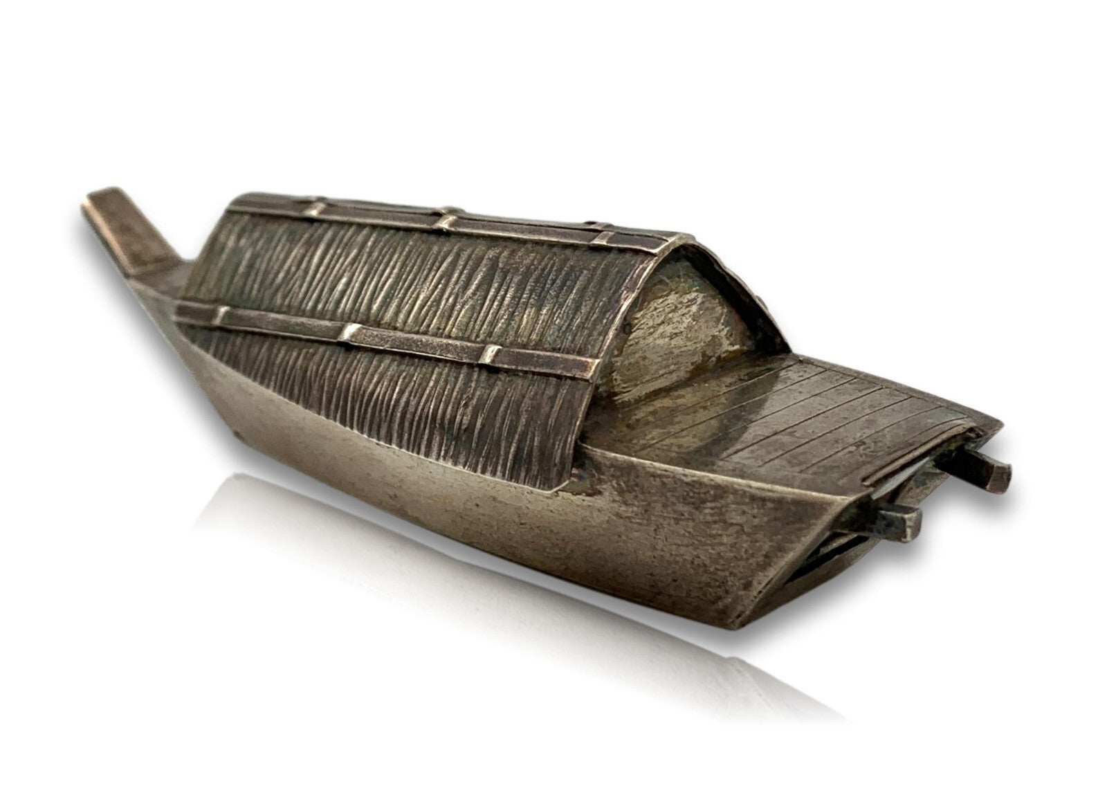 Miniatur Sampan Boot Gondel - 950er Sterling Silber - Salzstreuer - Handarbeit4