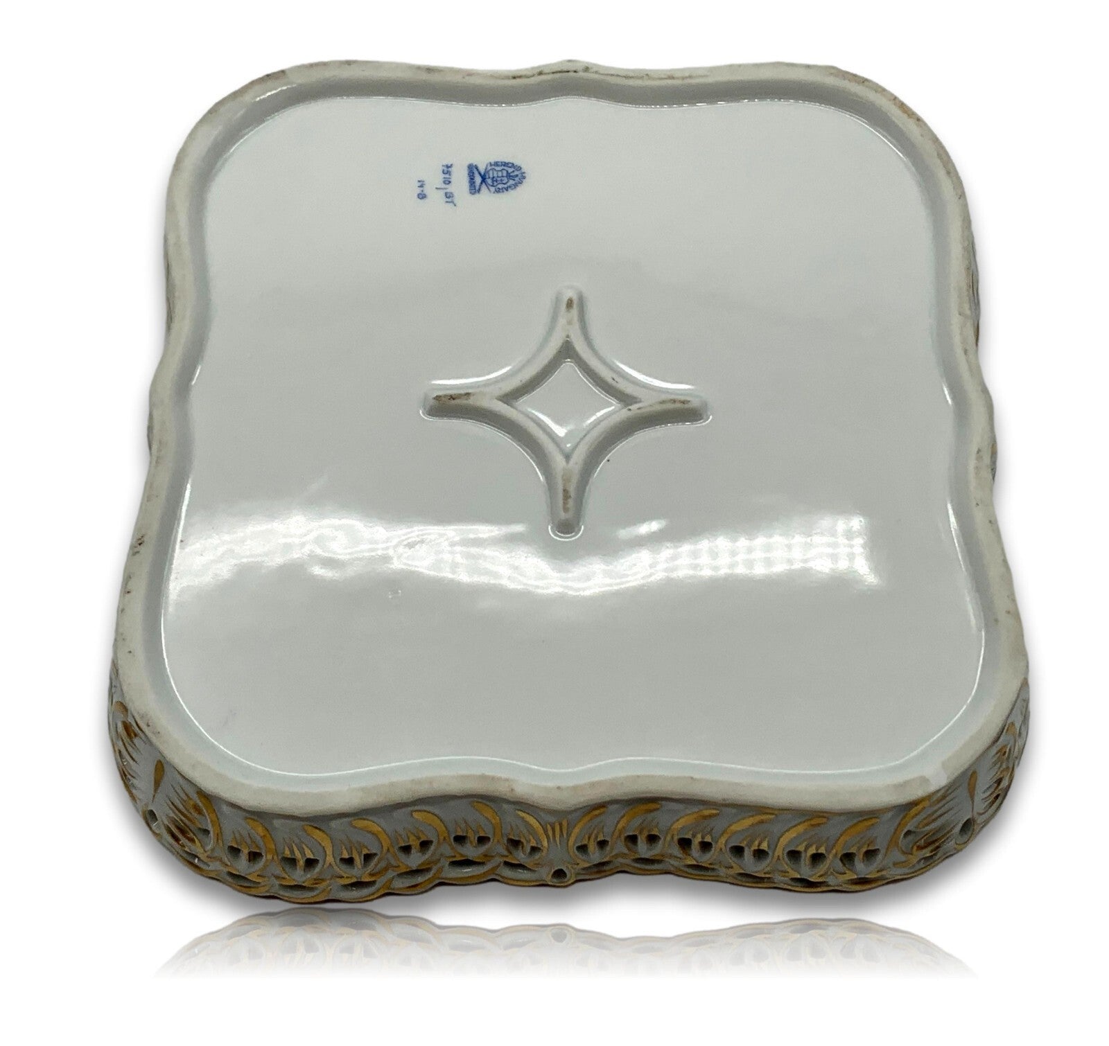 Herend Porzellan - Durchbruch Schale - 7510 BT Bouquet DE Tulipe  - Goldstaffage5