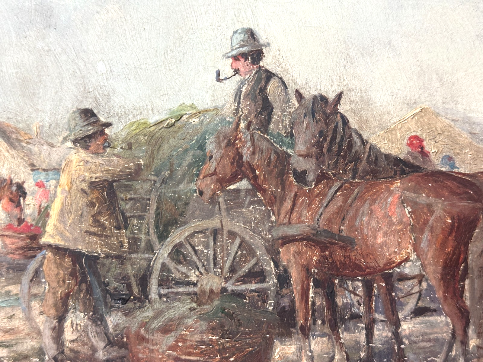 Gyula Németh Gutaházy – Ungarische Marktszene - Öl/Platte signiert - um 1910/203