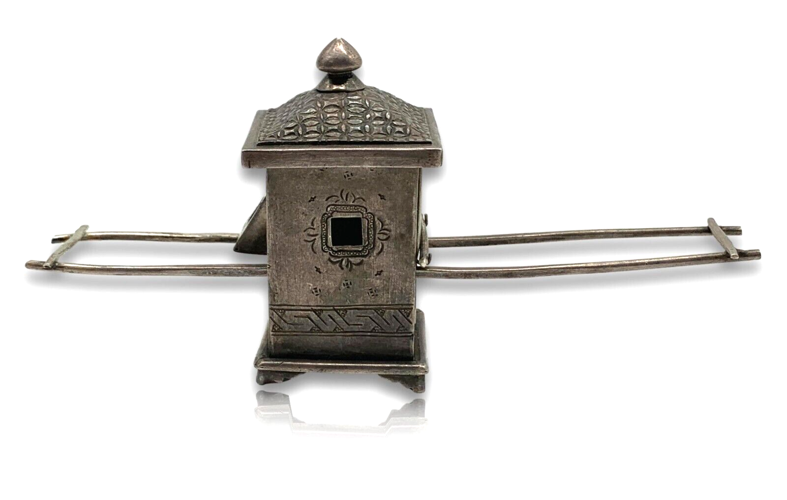 Miniatur Palankin Sänfte Sedan Chair - Silber - China Anfang 20. Jhr Handarbeit2
