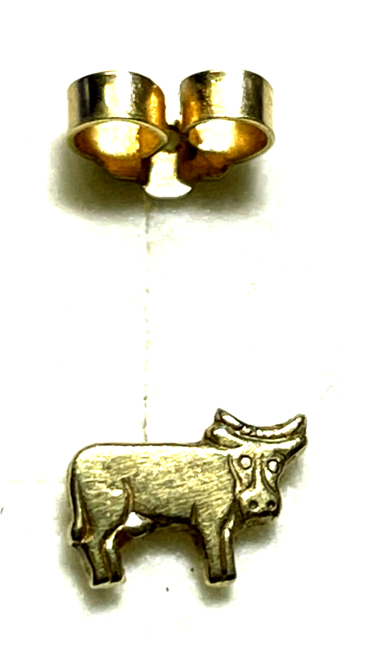 585 Gold 14 K Kinder Ohrstecker Ohrringe modern Kuh Juwelier Qualität gepflegt0