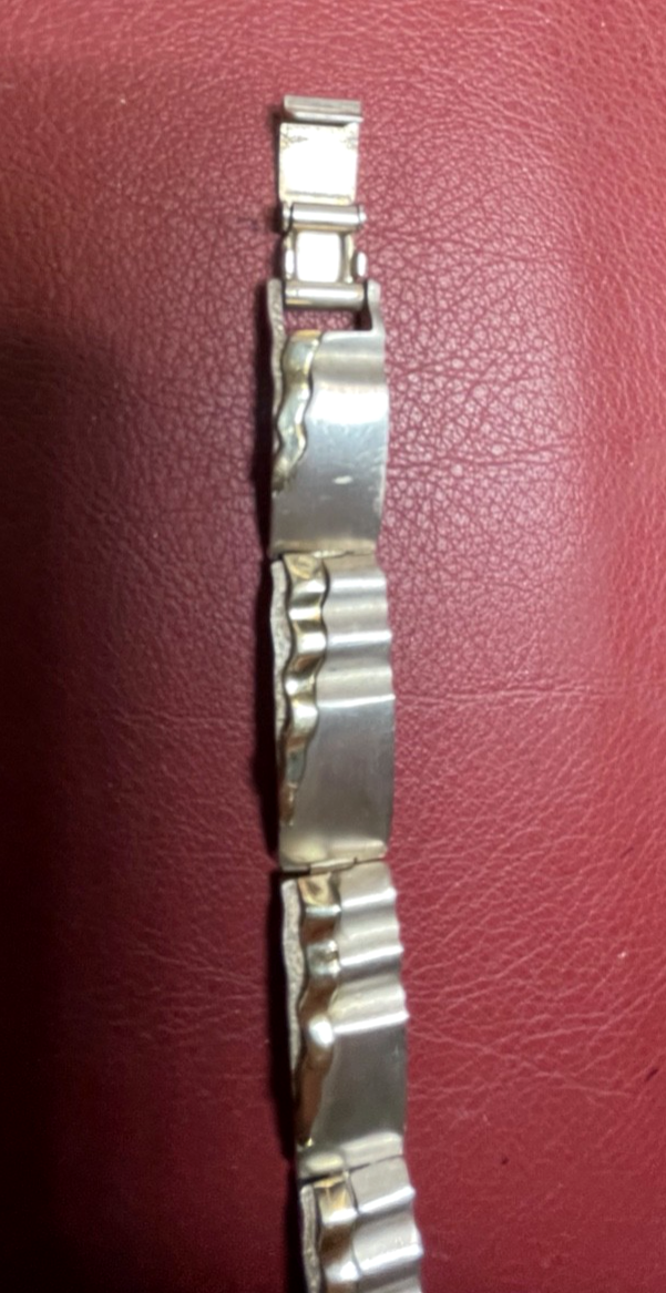 Solides 925 Silber Armband Unikat teilvergoldet L 21,5 cm B 13 mm Juwelier7