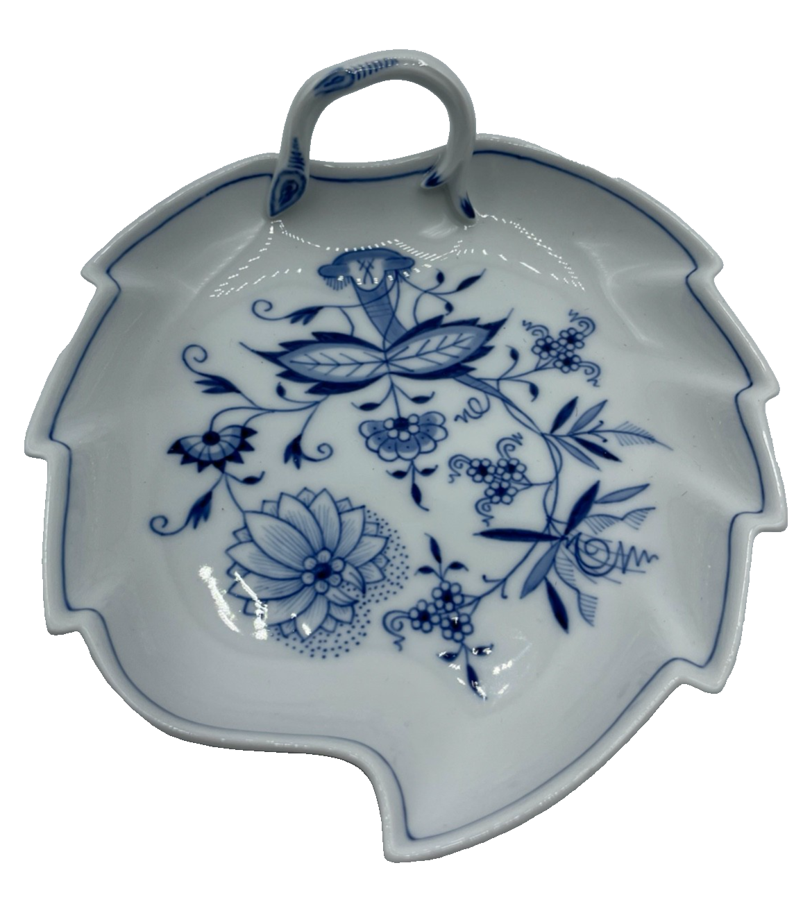 Vintage Meissen Porzellan Konfektschale Blatt im Zwiebelmuster 1A Zustand6