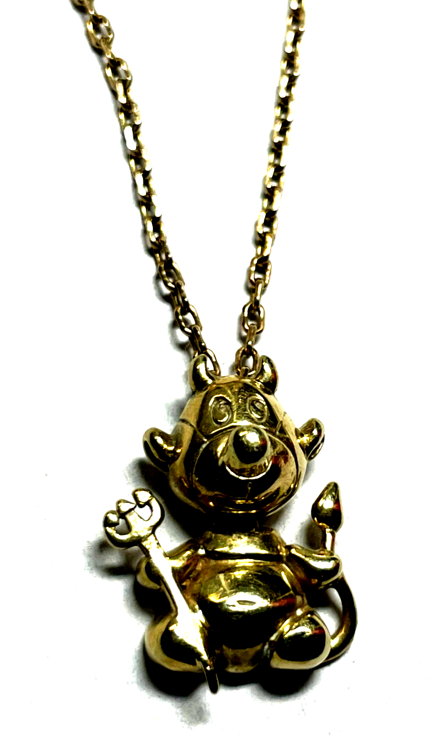 333 Gold Anhänger Teufel Teufelchen an 59 cm Goldkette Ankerkette 8 K unisex3