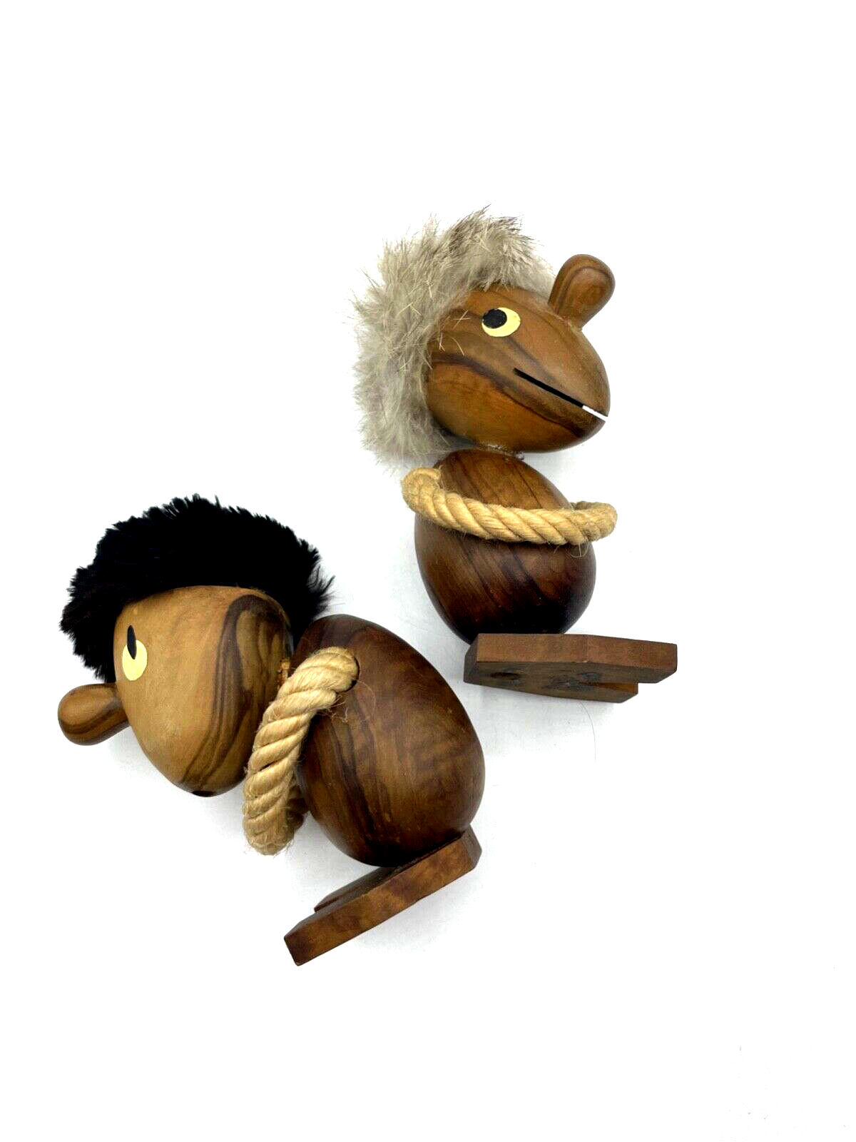 2 vintage Holzfiguren midcentury 50erJ Handarbeit Teakholz Troll Hans Bolling3