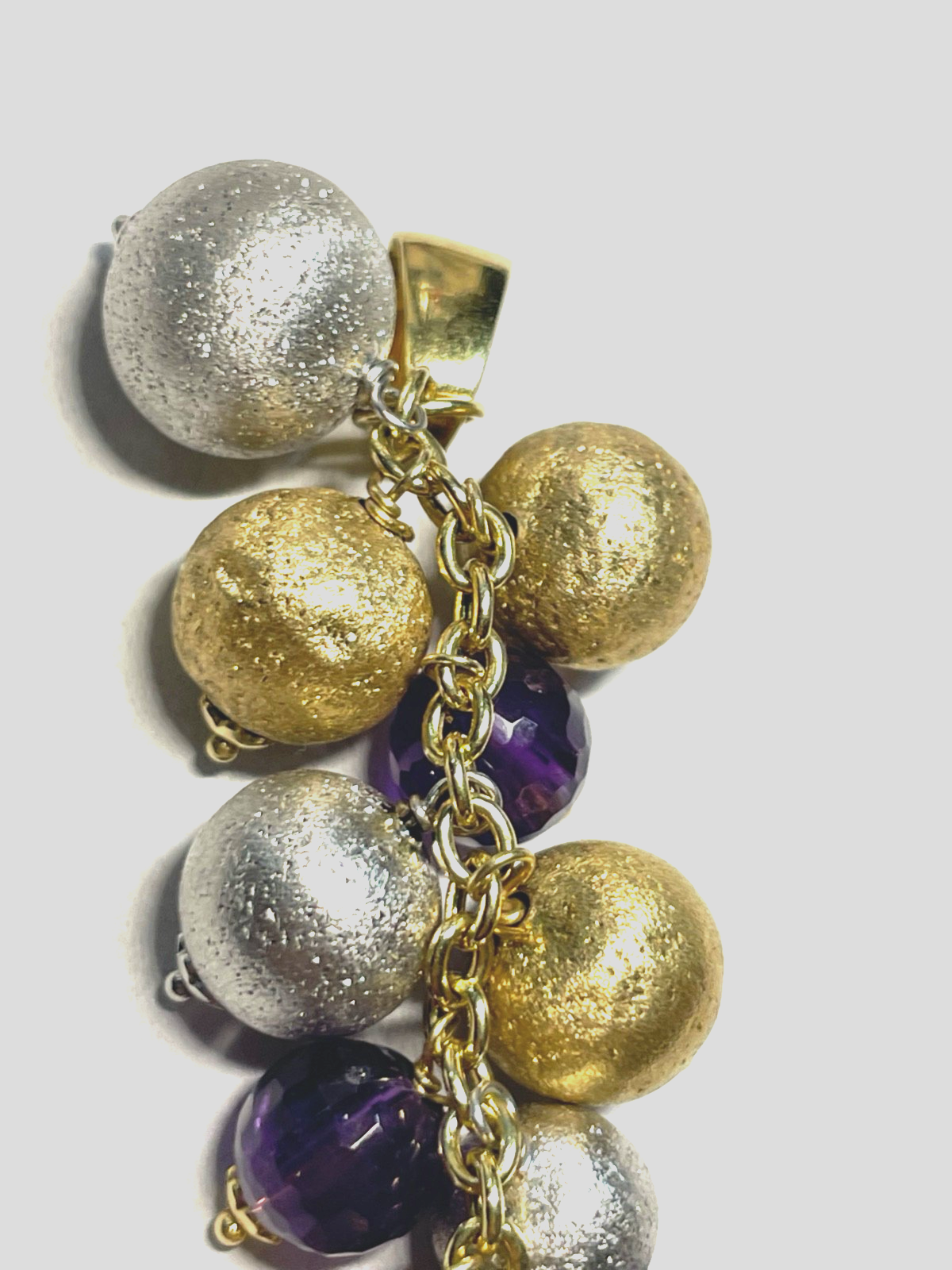585 Gold 14 K stattlicher Anhänger Bicolor mit Amethyst Juwelier Qualität Unikat3