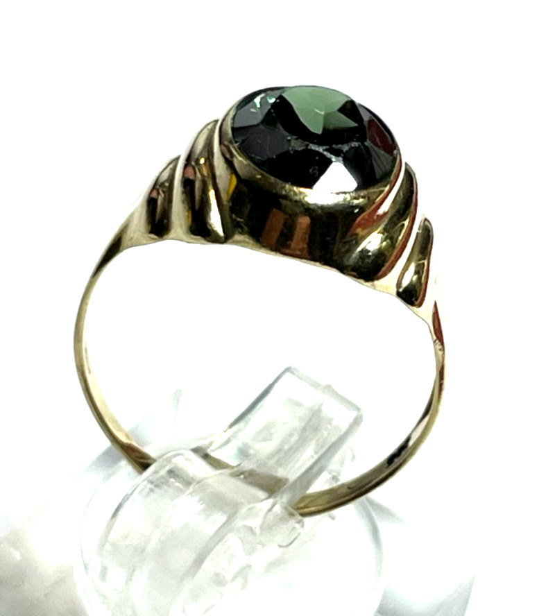 Vintage Design 333 Gold 8 K Ring Turmalin Ø 17 mm RG 54 Juwelier gebraucht3