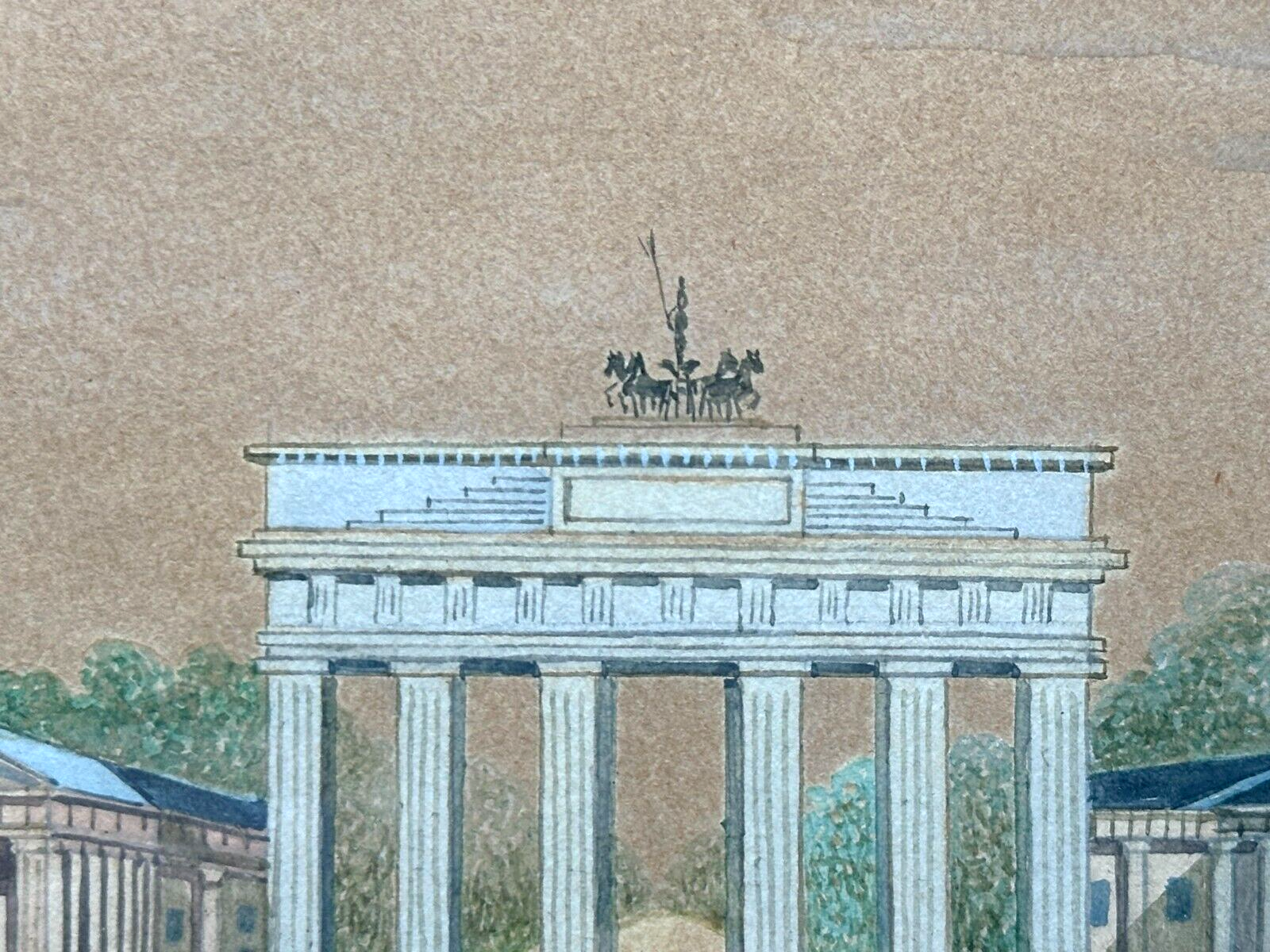Aquarell auf Papier - P. Müller - Berlin Brandenburger Tor - Sign. gerahmt3