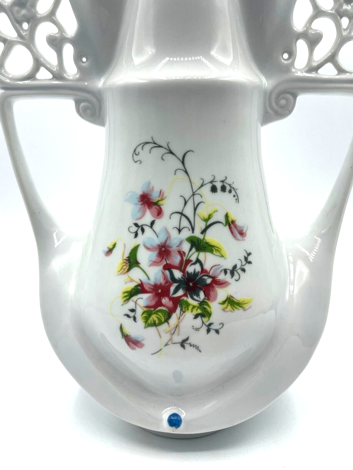 Sehr attraktive Porzellan Vase Ziervase vintage H 25,5 B 20 cm Durchbruch Dekor2