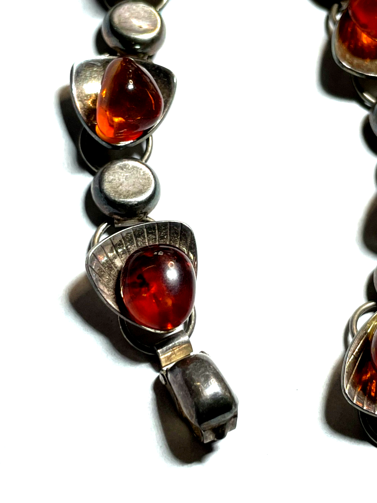 Stattliches altes EF Einer Fehrn Design Armband 830 Silber + Bernstein gepflegt5