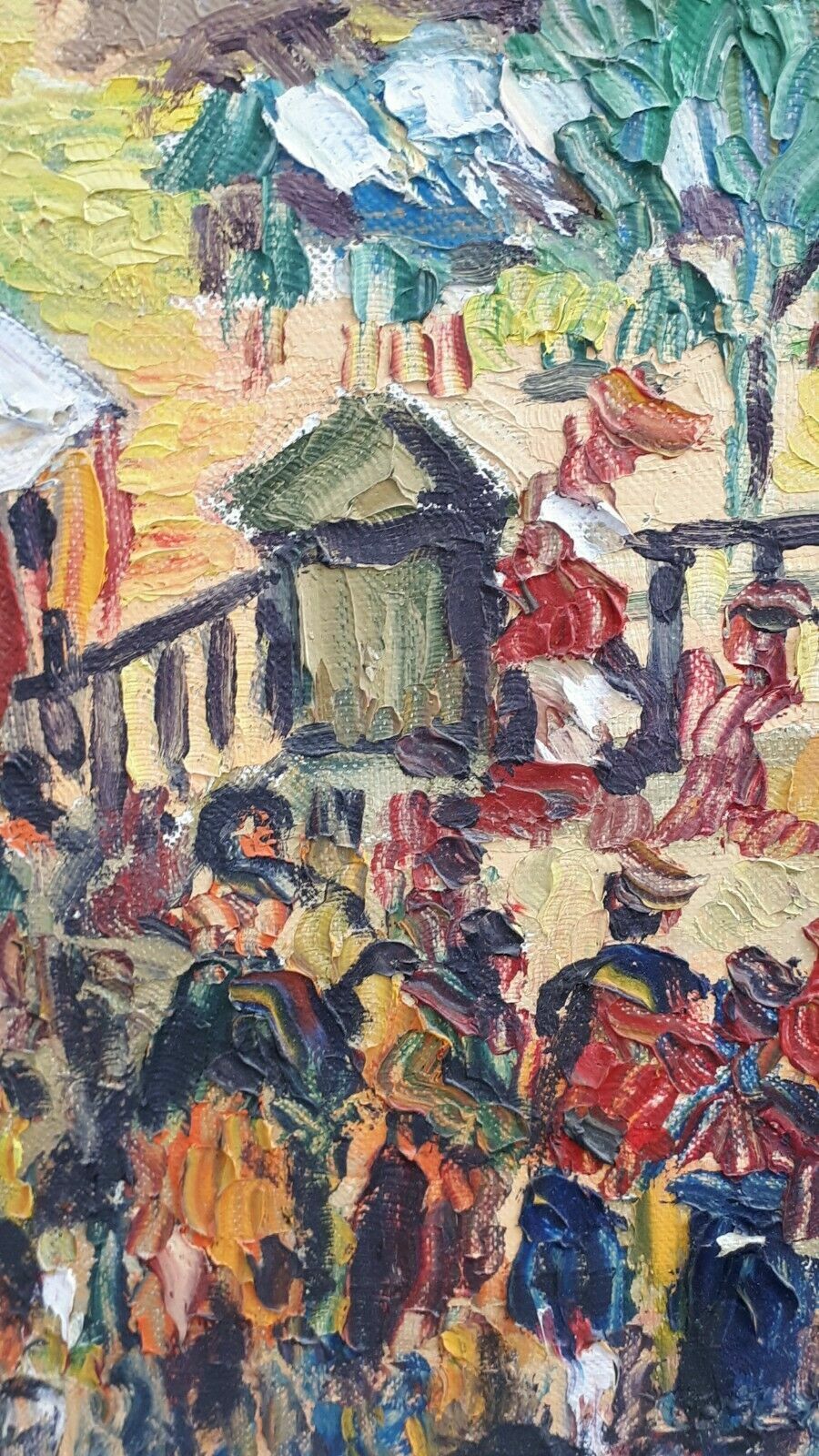 Guerrero José Enrique Ölgemälde - 1962 - Öl auf Leinwand 'Marktplatz' 3