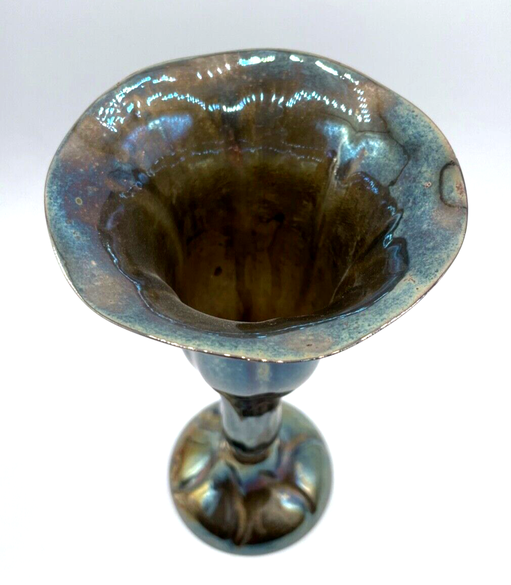 Antik 835 Silber Vase formschöner Kelch Halbmond Krone Löwe Punzen H 24 cm topp2