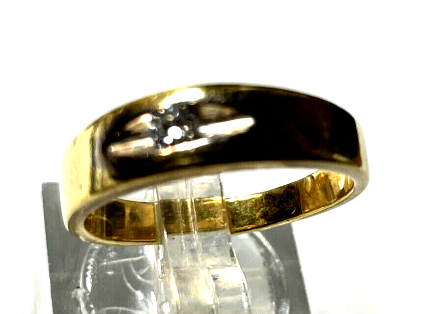 Massiver 750 Gold 18K Ring Solitär Brillant 0,1ct RG 54 Juwelier 6 Gramm gepfl.8
