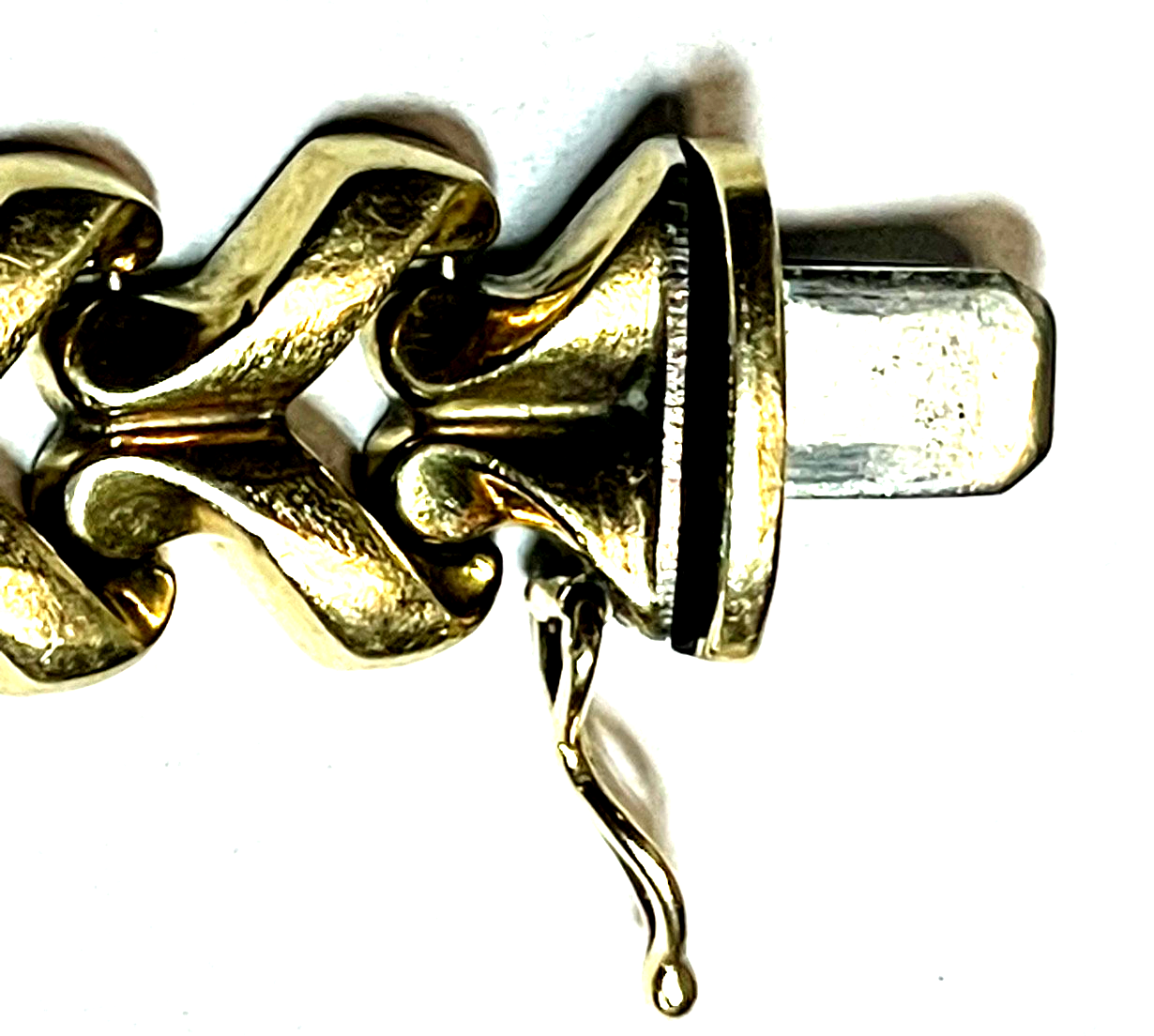 Solides 585 Gold 14 K apartes Armband Juwelier L 18,5 cm B 13 mm gepflegt 16,813