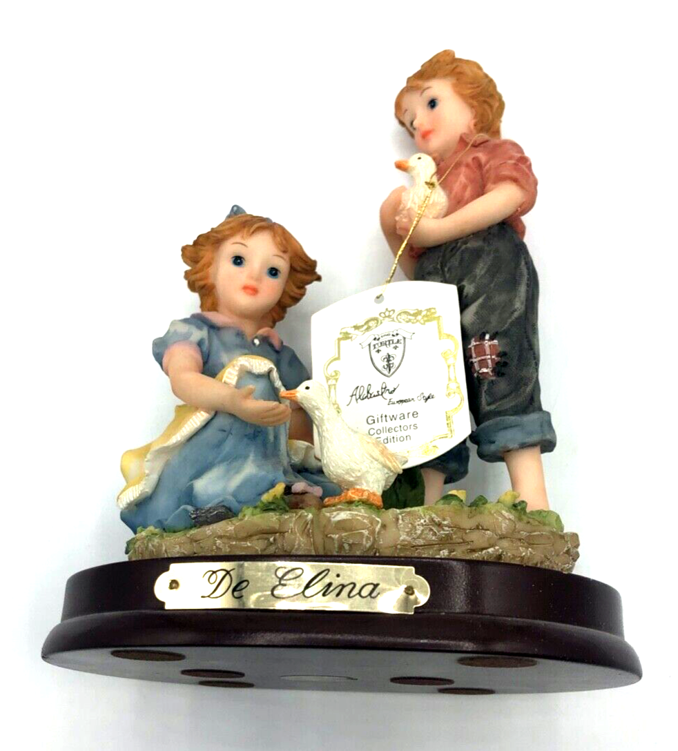 De Elina Turtle King Giftware Kinder Gruppe + Küken Alabastino Figur auf Sockel5