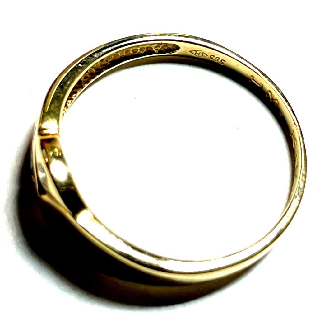 585 Gold 14 K Ring modernes Design Brillant + Farbsteine Juwelier Ø 18,5mm RG 587