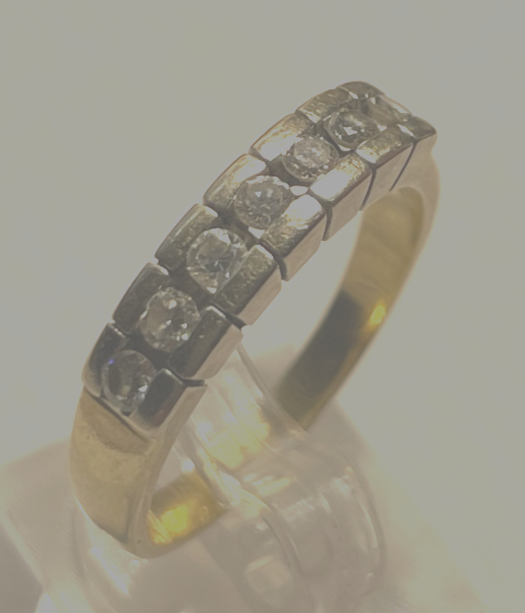 Solider massiver 750 Gold 18 K Ring 7 Brillanten 0,75ct. Ø 20 mm RG 63 Juwelier2