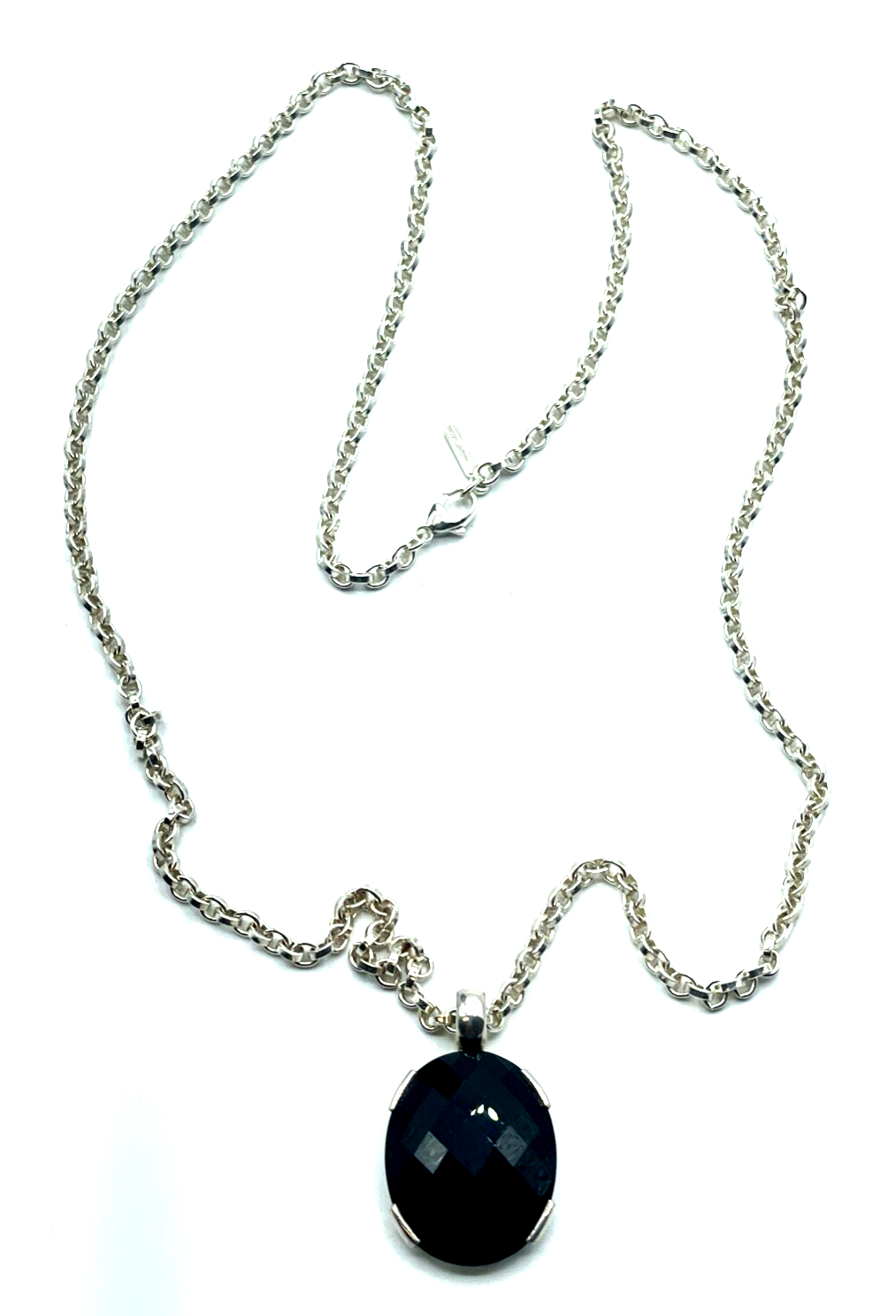 Original Thomas Sabo massive 70 cm lange Kette mit gr. Onyx Anhänger L 36 mm0