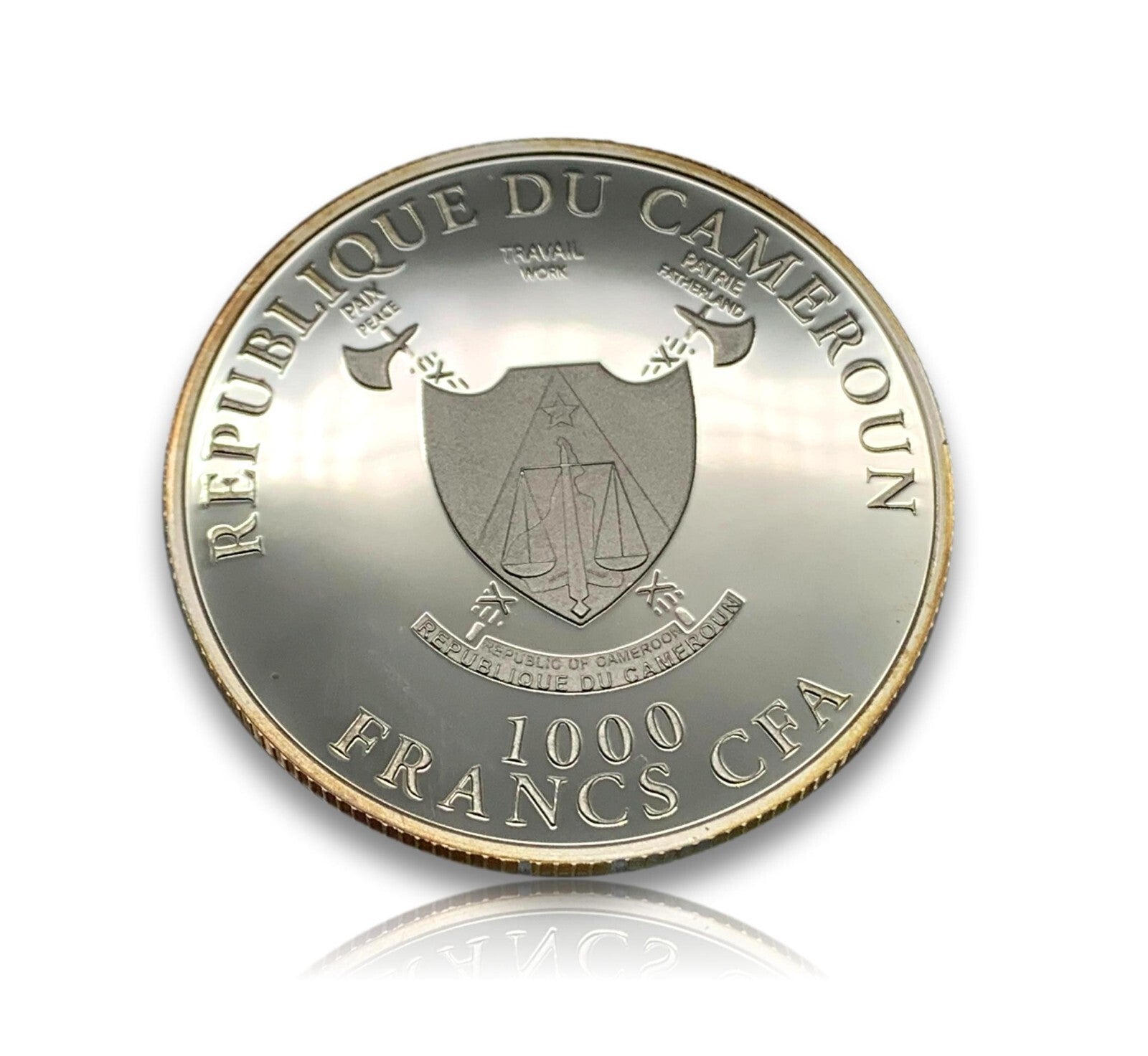 1000 FRANCS - Kamerun Cameroon - Cross-River-Gorilla - 925er Silber - Münze Coin3