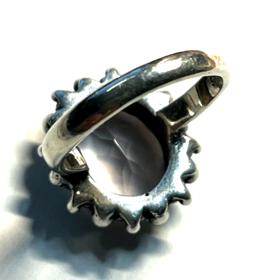 Vintage solider 925 Silber Ring heller Amethyst massiv Ø18,5mm RG 58 Handarbeit6
