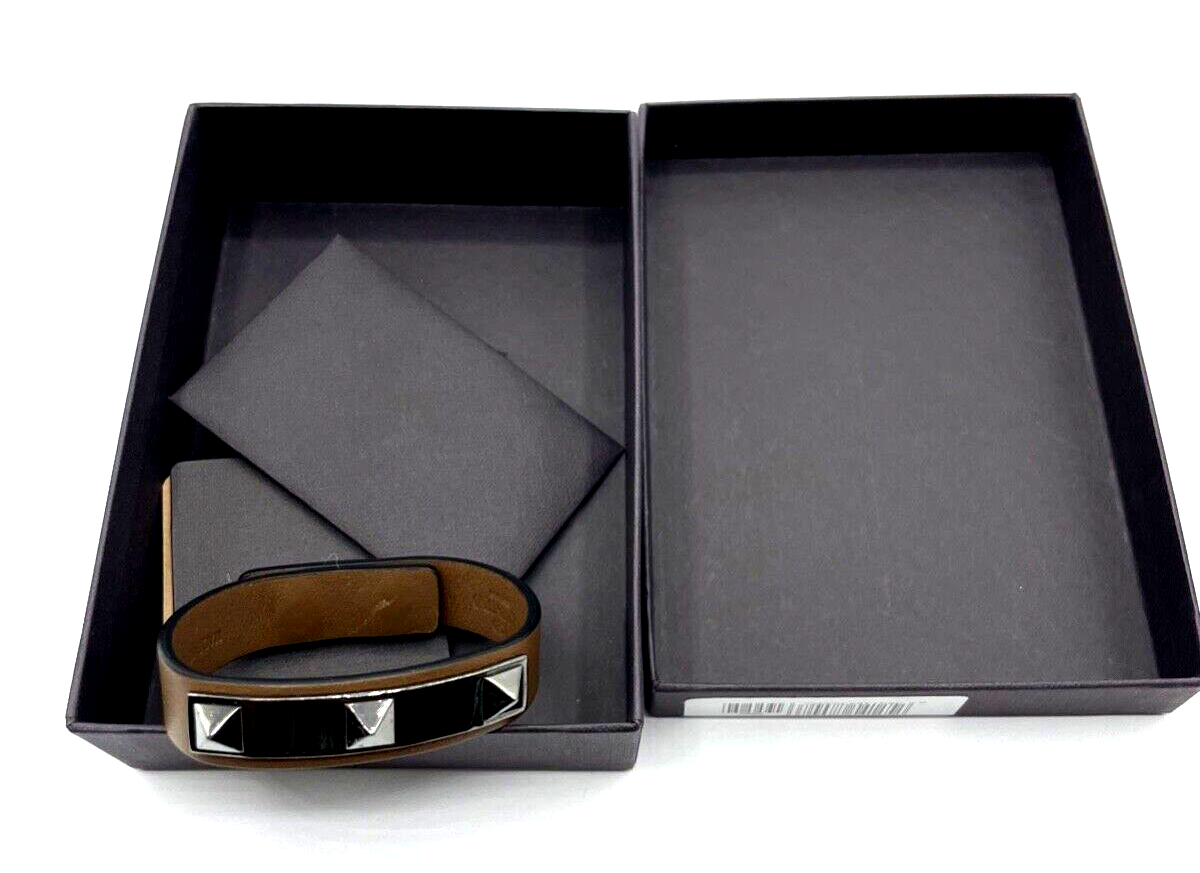 Valentino Garavani Lederarmband Ruthenium Nieten Rockstud neuw. + orig. Box1