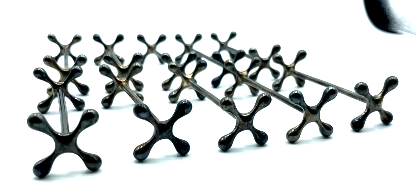 10 antik WMF Messerbänkchen Knife Rest versilbert um 1910 Straussenmarke 78 mm1