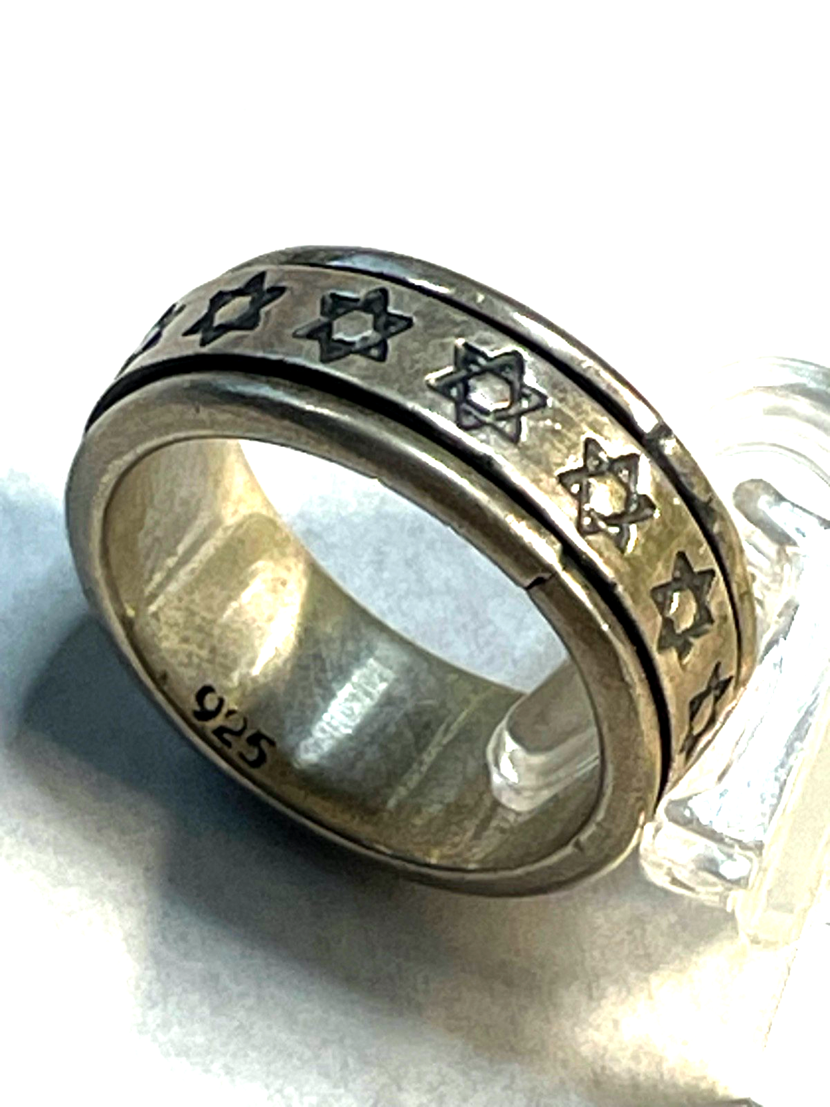 Unisex solider 925 Silber Ring Davidstern  Ø 16 mm RG 50 Handarbeit Hexagramm1
